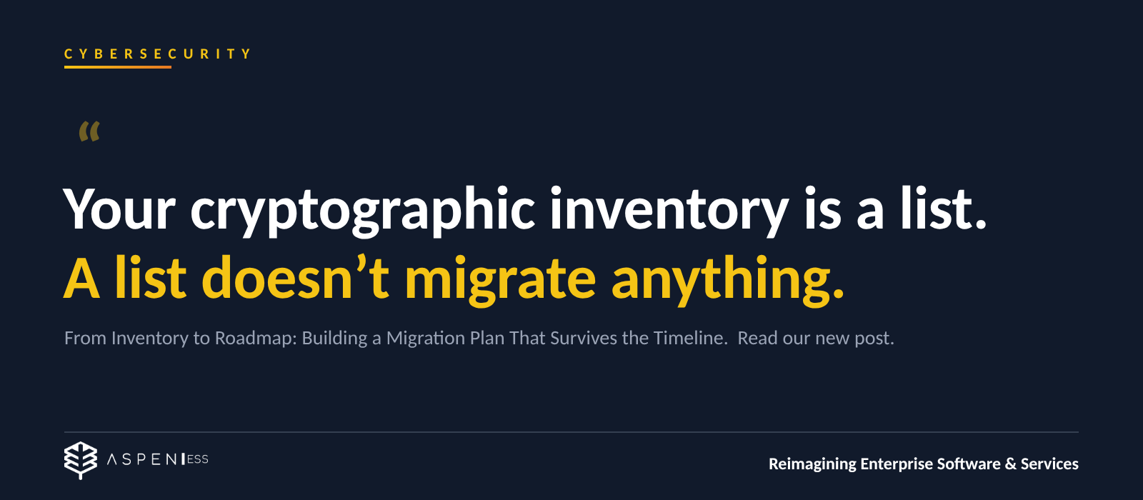From Inventory to Roadmap
