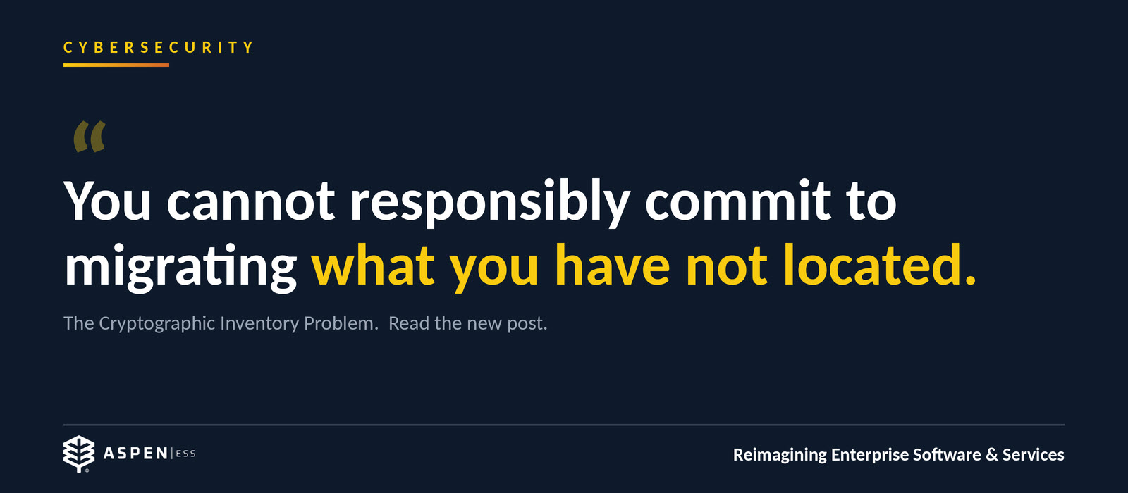 The Cryptographic Inventory Problem
