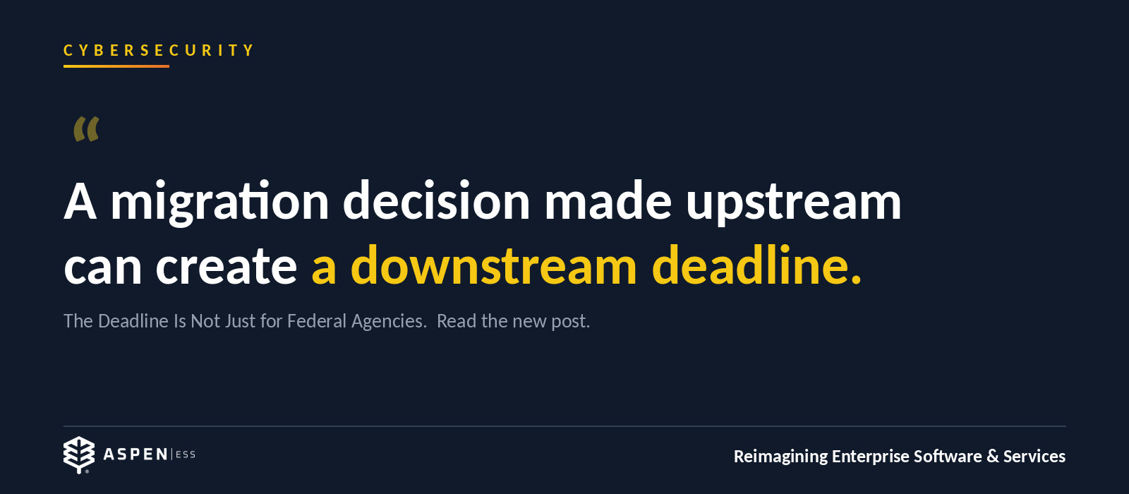 The Deadline Is Not Just for Federal Agencies